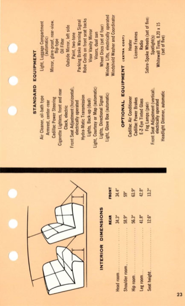 1955 Cadillac Salesmans Data Book Page 140